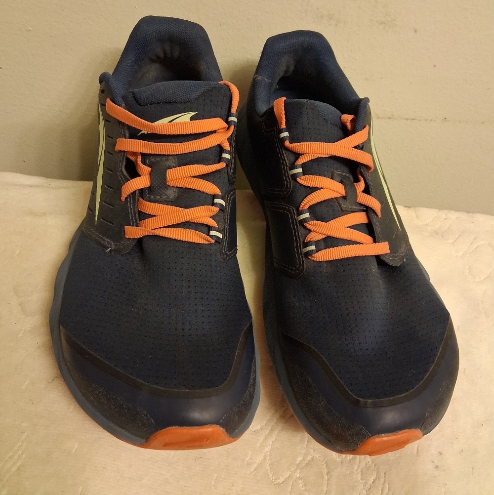 Altra Navy Sneakers with Orange Laces and Accents